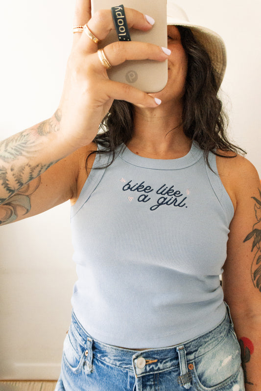 Bike Like a Girly Ribbed Tank