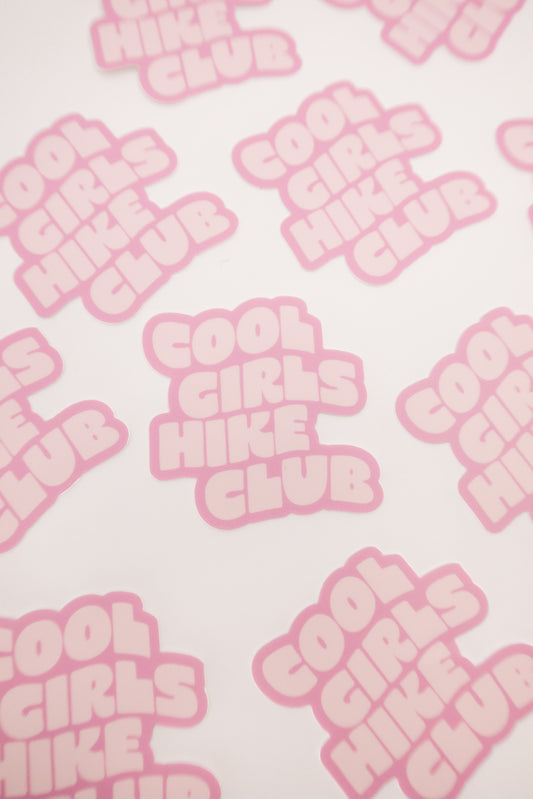 Cool Girls Hike Club Sticker - Pink