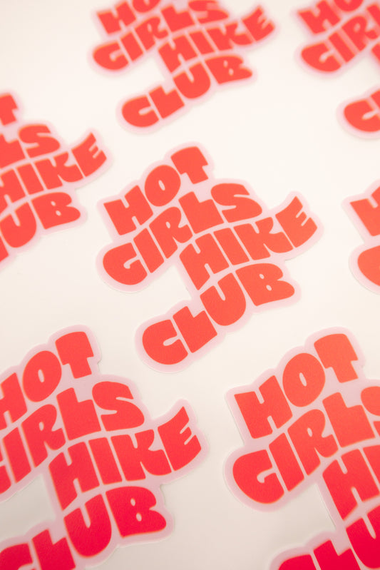 Hot Girls Hike Club Sticker - Red