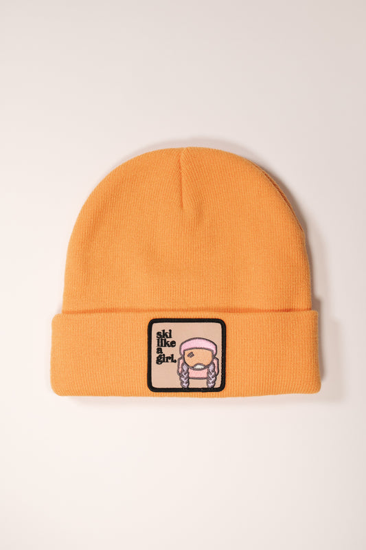 Tangerine Beanie with Sendy Patch