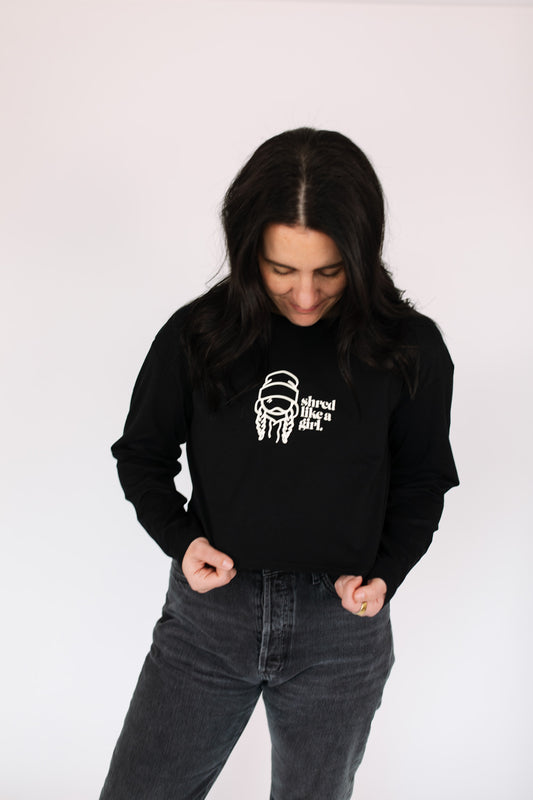 Shred Like a Girl Longsleeve Crop