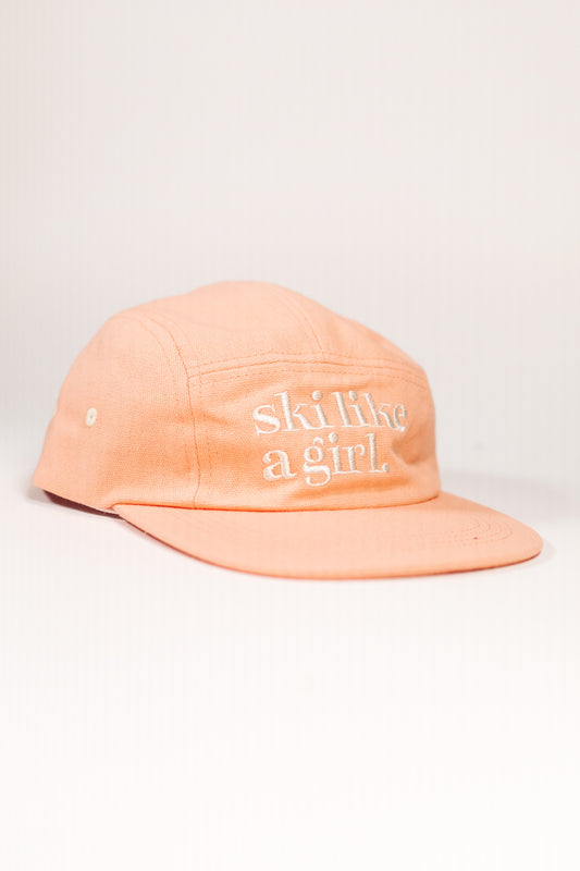Ski Like a Girl 5 Panel Camp – Peach