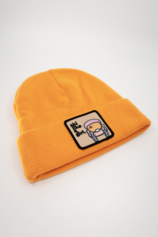 Tangerine Beanie with Sendy Patch