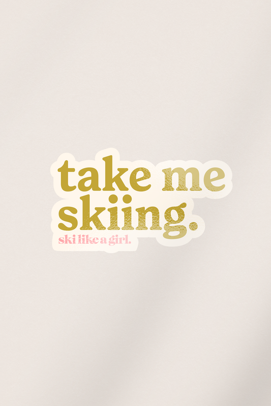 Take Me Skiing Sticker – Olive