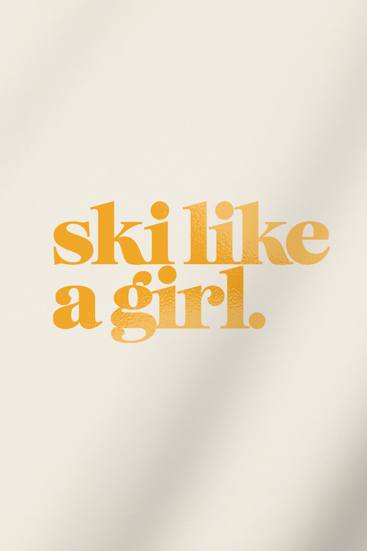 Ski Like a Girl Transfer Sticker – Mango
