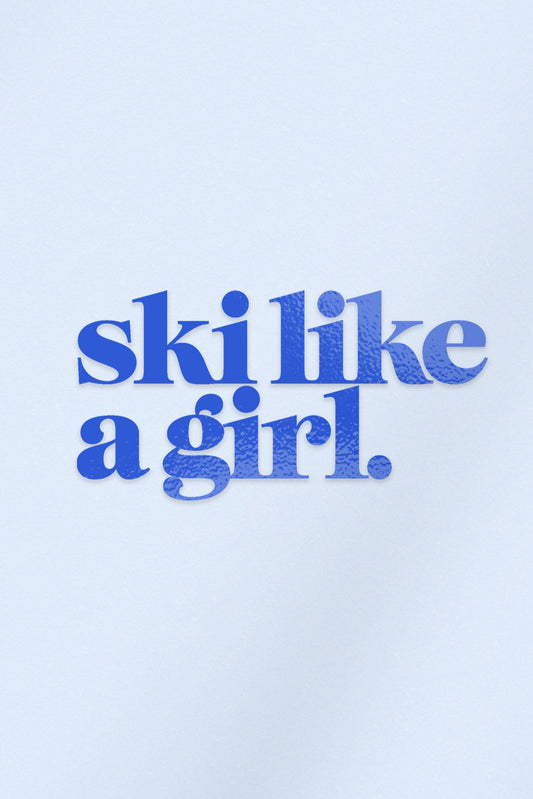 Ski Like a Girl Transfer Sticker – Blue