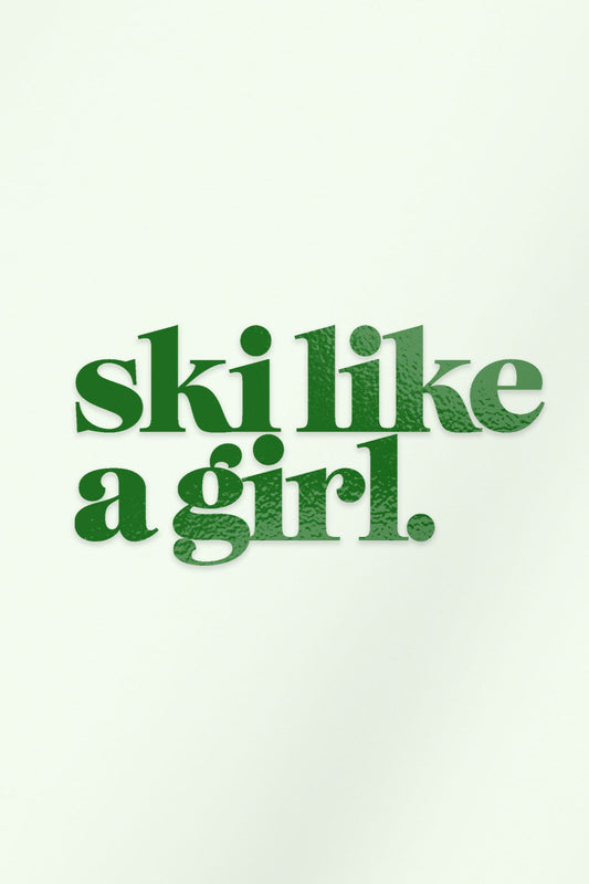 Ski Like a Girl Transfer Sticker – Green