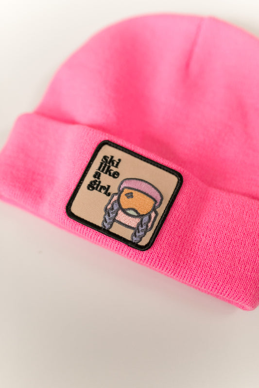 Hot Pink Beanie with Sendy Patch