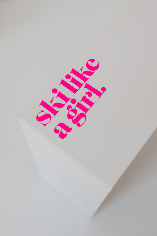 Ski Like a Girl Transfer Sticker – Neon Pink