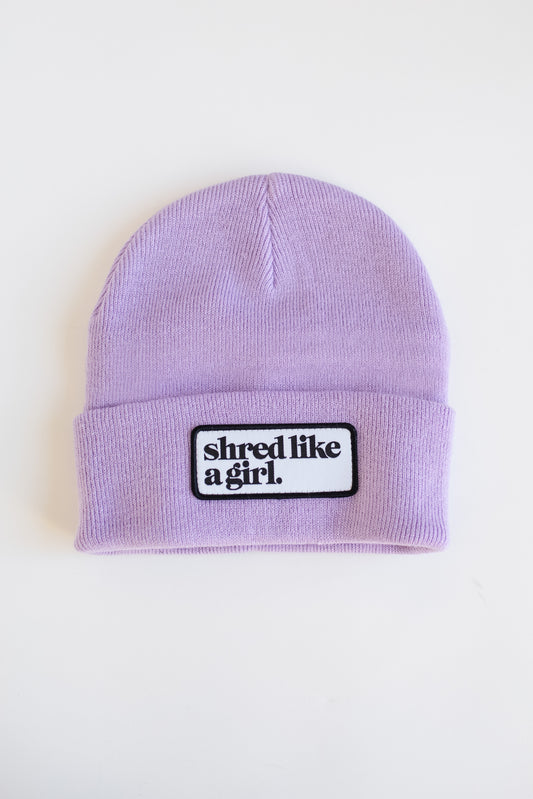 Shred Like a Girl Classic Patch Beanie - Lilac