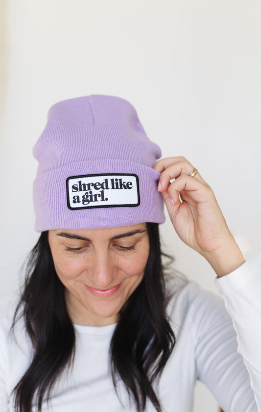 Shred Like a Girl Classic Patch Beanie - Lilac