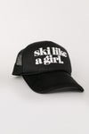 Black Ski Like a Girl Trucker Black