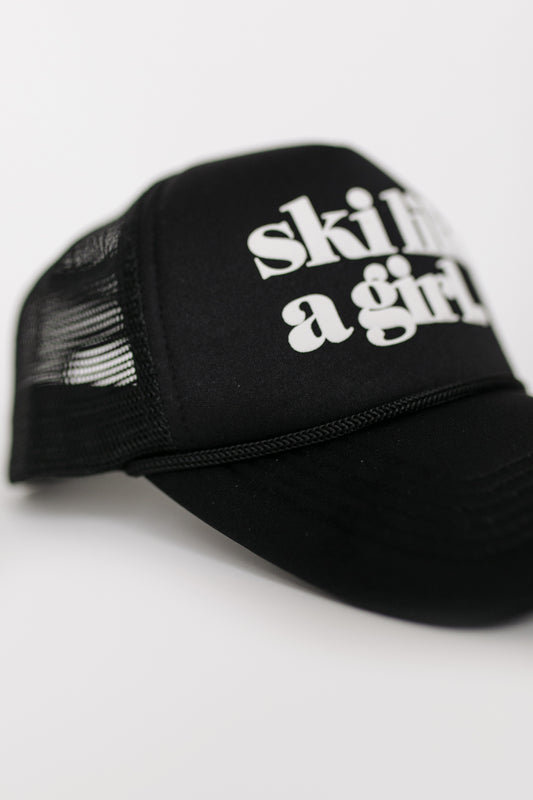 Black Ski Like a Girl Trucker Black