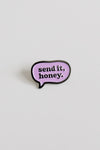 Send it, Honey Bubble Enamel Pin – Purple