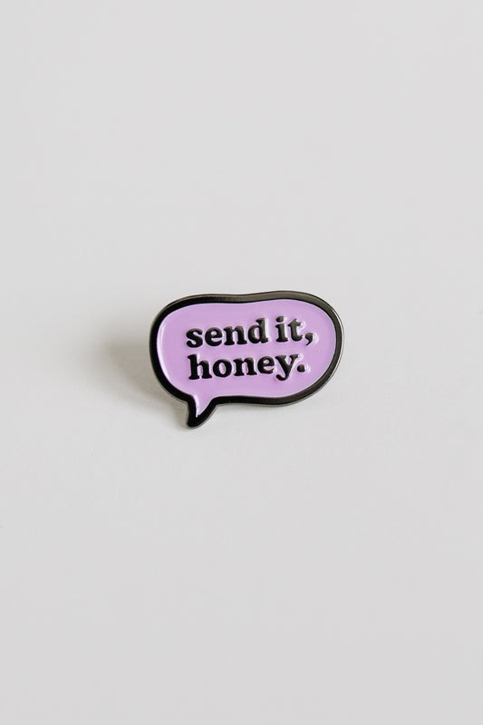 Send it, Honey Bubble Enamel Pin – Purple