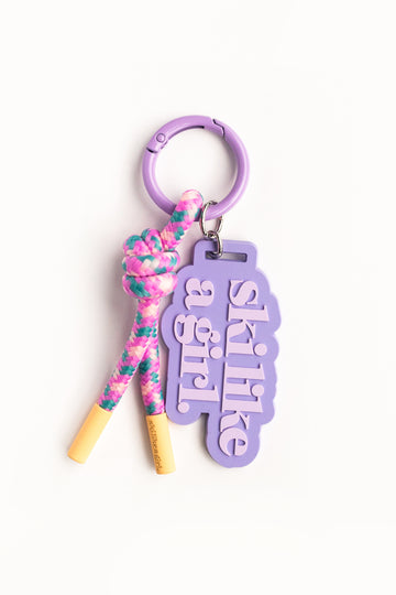 Ski Alpenglow Bag Charm | Rope Keychain & Backpack Clip