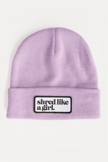 Shred Like a Girl Classic Patch Beanie - Lilac