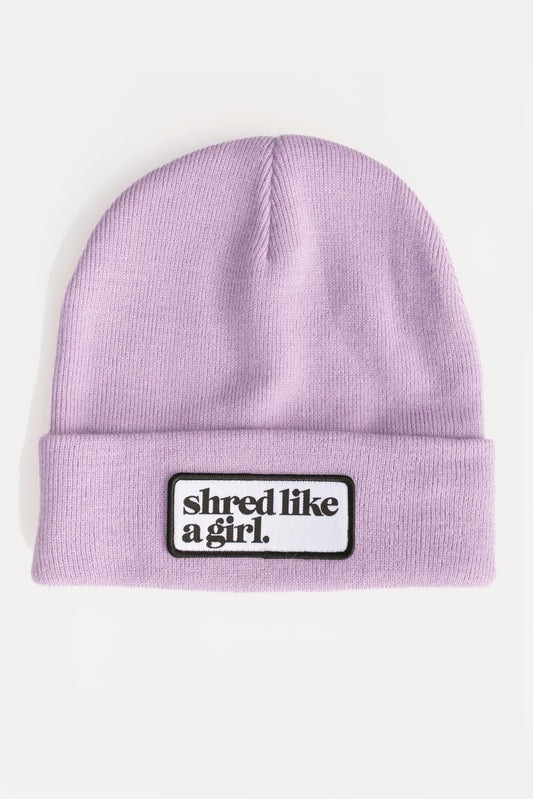 Shred Like a Girl Classic Patch Beanie - Lilac