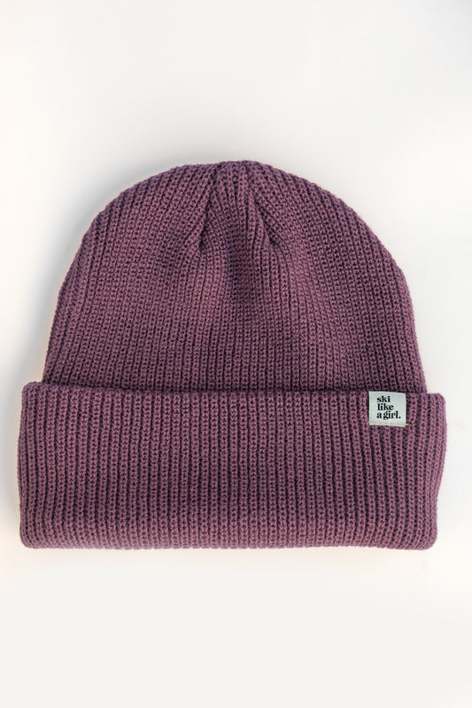 Knit Tag Beanie – Grape