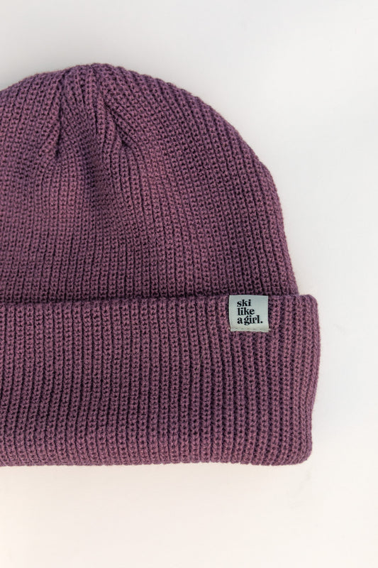 Knit Tag Beanie – Grape