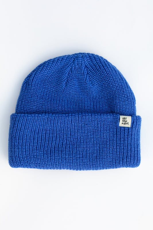 Knit Tag Beanie – Cobalt