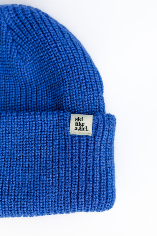 Knit Tag Beanie – Cobalt