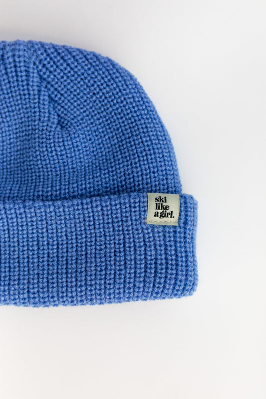 Knit Fisherman Tag Beanie – Perwinkle