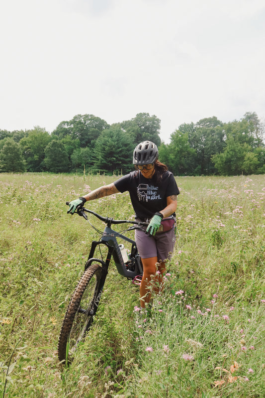Bike Like a Girl Tee – Navy