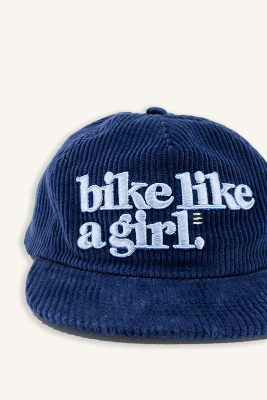 Bike Like a Girl Corduroy 5 Panel - Navy