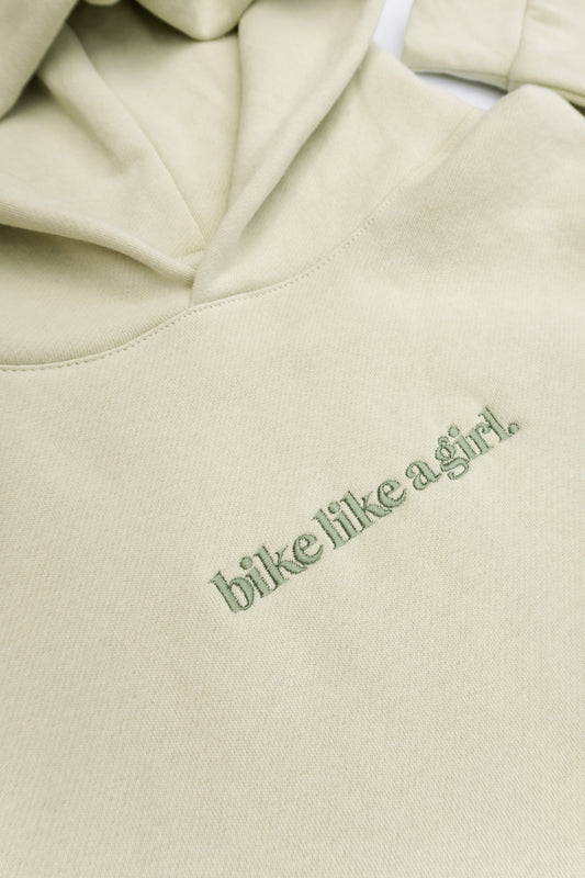 Bike Like a Girl Hoodie - Honey Dew