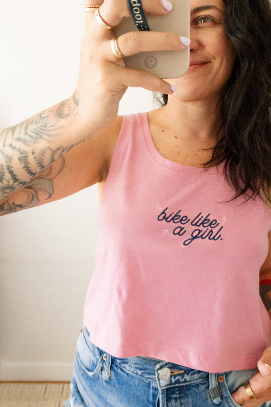 Bike Like a Girly Crop Tank