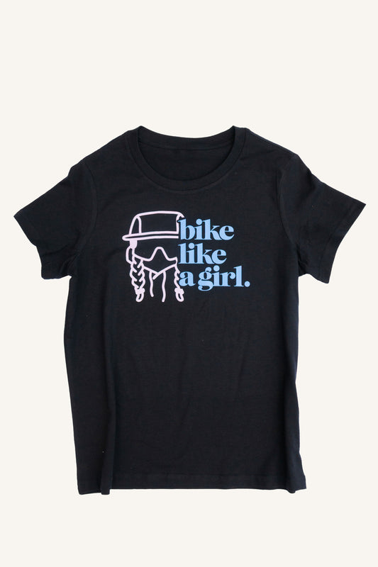 Bike Like a Girl Tee – Navy
