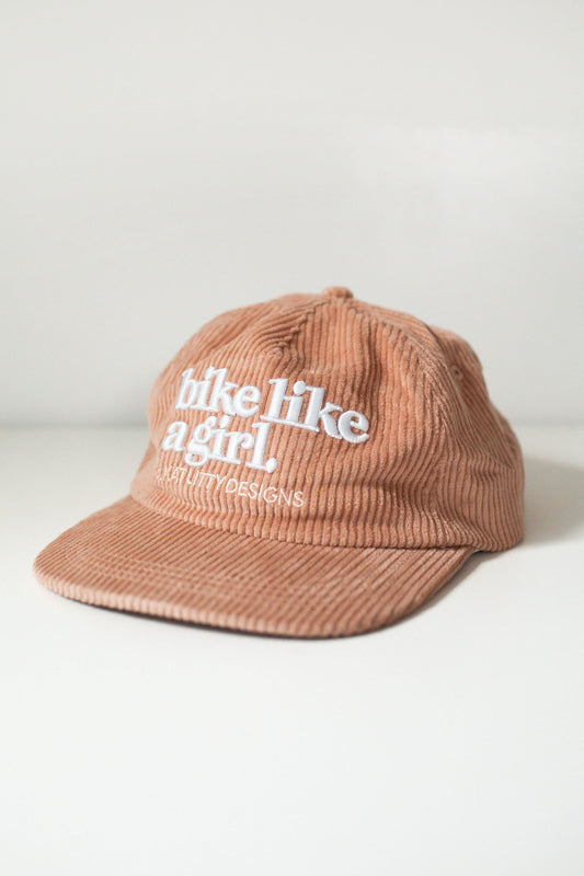 Bike Like a Girl 5-Panel | Pink Corduroy