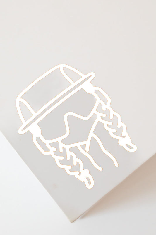 Sendy Biker Transfer Sticker – Matte White