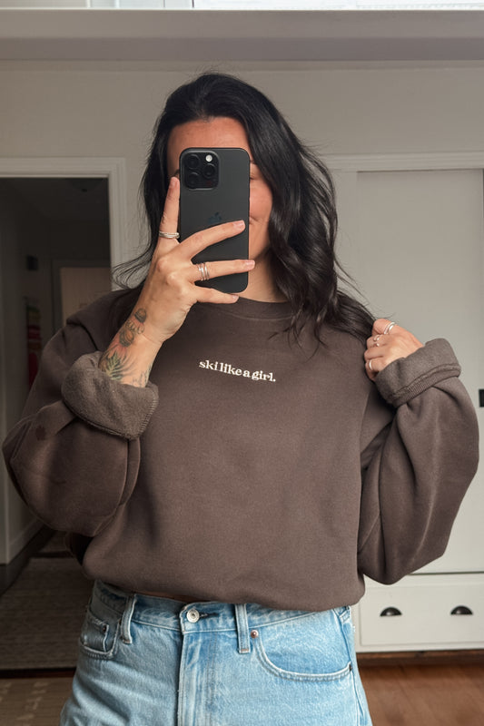 Ski Like a Girl Classic Crew - Woods