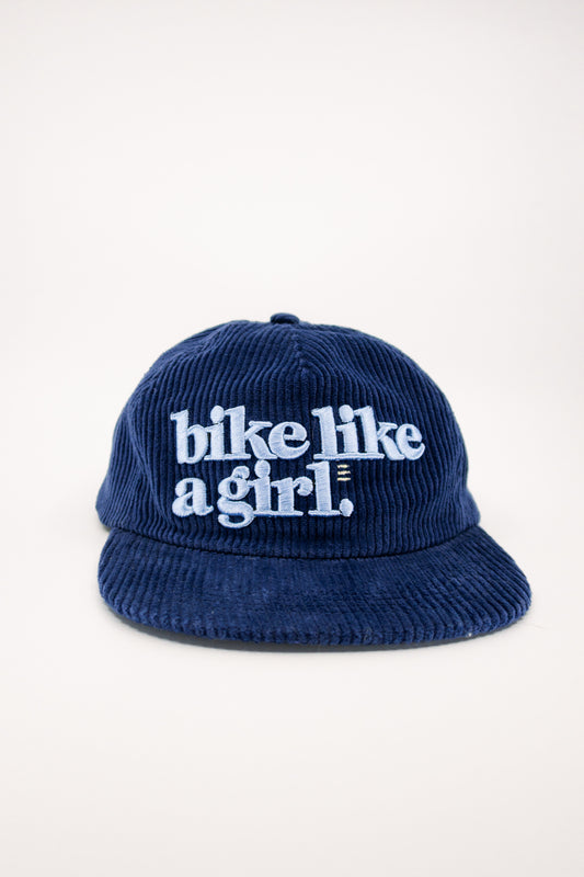 Bike Like a Girl Corduroy 5 Panel - Navy