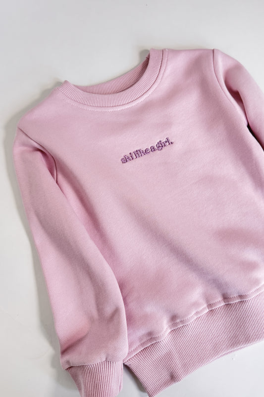 Toddler Ski Like a Girl Classic Lightweight Crewneck – Lilac