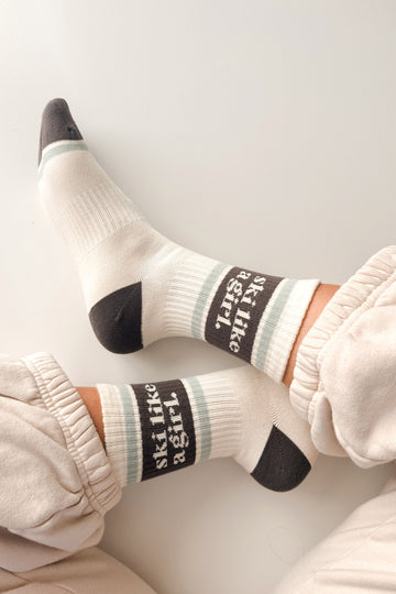 Ski Like a Girl Socks – Coal