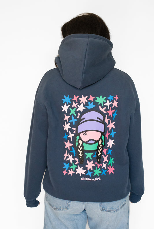 SKI Sendy Star Fleece Hoodie - Navy