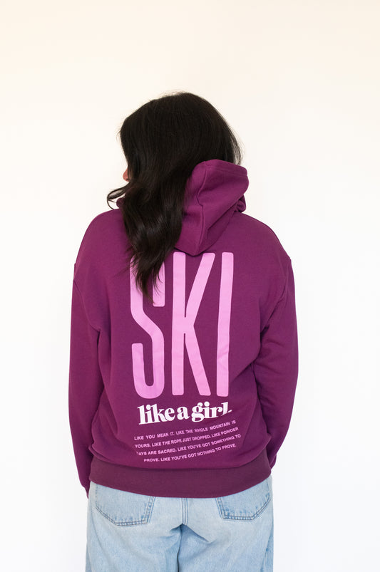 *MISPRINT* Ski Manifesto + Stars Lightweight Hoodie - Jewel
