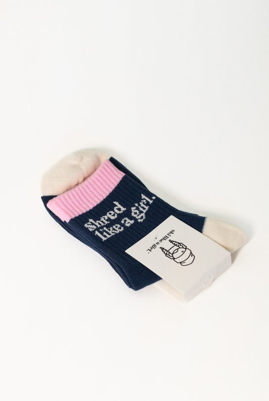 Shred Like a Girl Socks – Navy