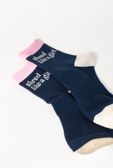 Shred Like a Girl Socks – Navy