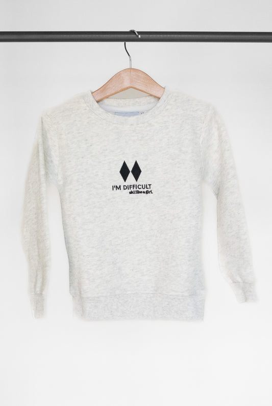 Toddler I'm Difficult Fleece Crewneck – Heather