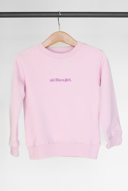 Toddler Ski Like a Girl Classic Lightweight Crewneck – Lilac