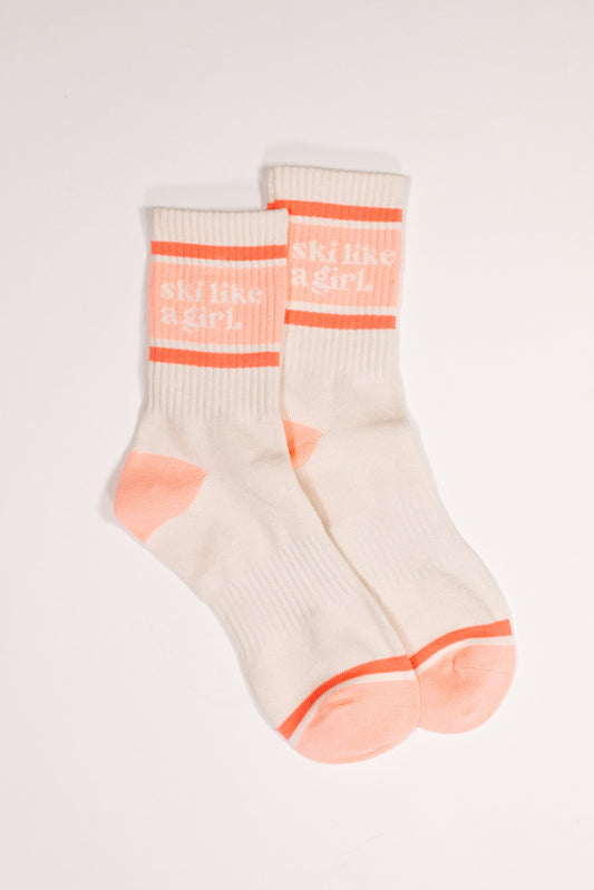 Ski Like a Girl Socks – Peachy