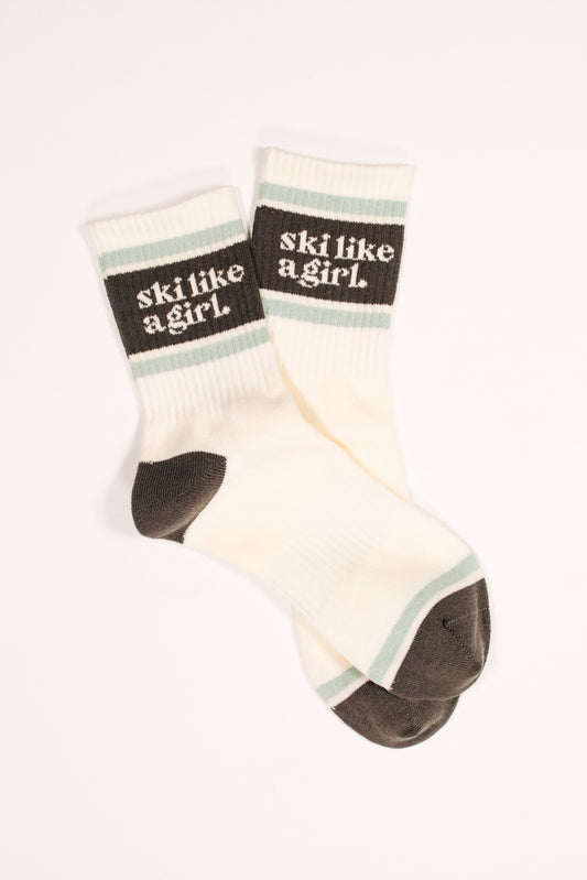 Ski Like a Girl Socks – Coal