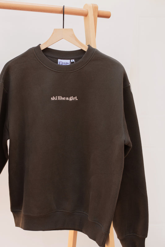 Ski Like a Girl Classic Crew - Woods
