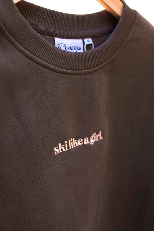 Ski Like a Girl Classic Crew - Woods