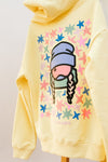 Youth Ski Like a Girl Star Hoodie - Butter