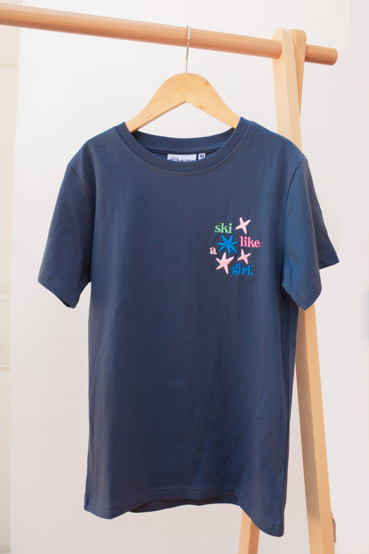 Youth Ski Like a Girl Star Tee
